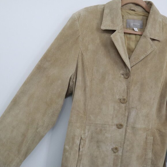 Croft & Barrow Suede Jacket Women XL Beige Formal Boho Career Tailored Classic - Picture 5 of 16